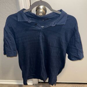 Robert Barakett Mens Cotton Blend Short Sleeve Navy Polo Shirt Size L